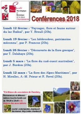 Image de l'actualité Les conférences de la Société mycologique et botanique de la région chambérienne