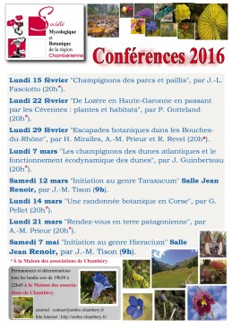 Image de l'actualité Les conférences de la Société mycologique et botanique de la région chambérienne